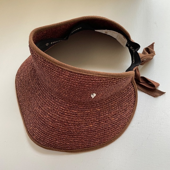 Helen Kaminski Raffia Packable Visor Sun Hat One Size Coastal Quiet Luxury Tie main image 5